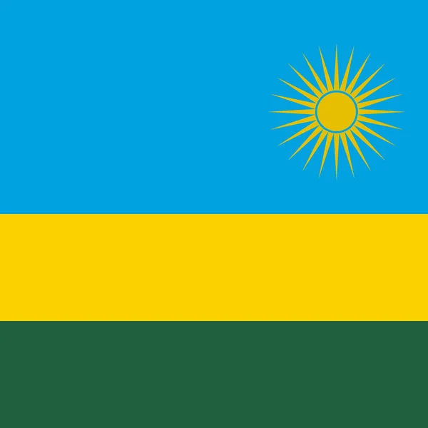 Rwanda Flag Official Colors Vector Illustration —  Vetores de Stock