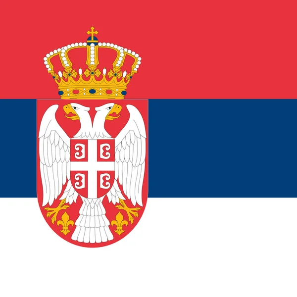 Serbia Flag Official Colors Vector Illustration — Archivo Imágenes Vectoriales