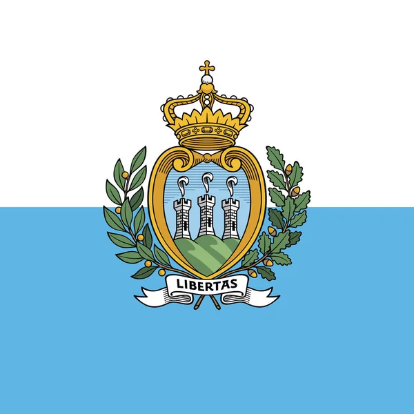 Bandeira San Marino Cores Oficiais Ilustração Vetorial — Vetor de Stock
