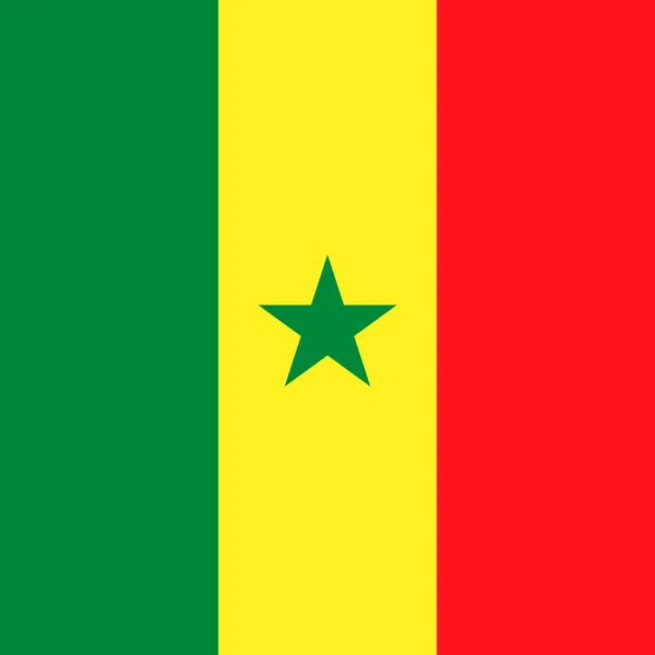 Senegal Flag Official Colors Vector Illustration — ストックベクタ
