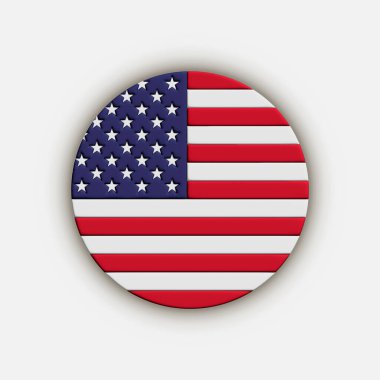 3d Country USA. Amerikan bayrağı. Vektör illüstrasyonu.