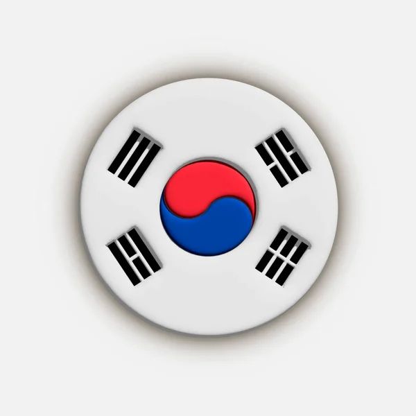 Paese Corea Del Sud Bandiera Della Corea Del Sud Illustrazione — Vettoriale Stock