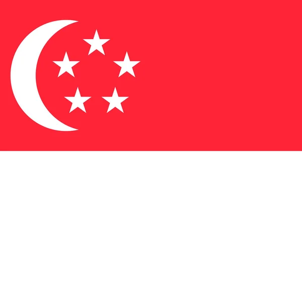 Bendera Singapura Warna Resmi Ilustrasi Vektor - Stok Vektor