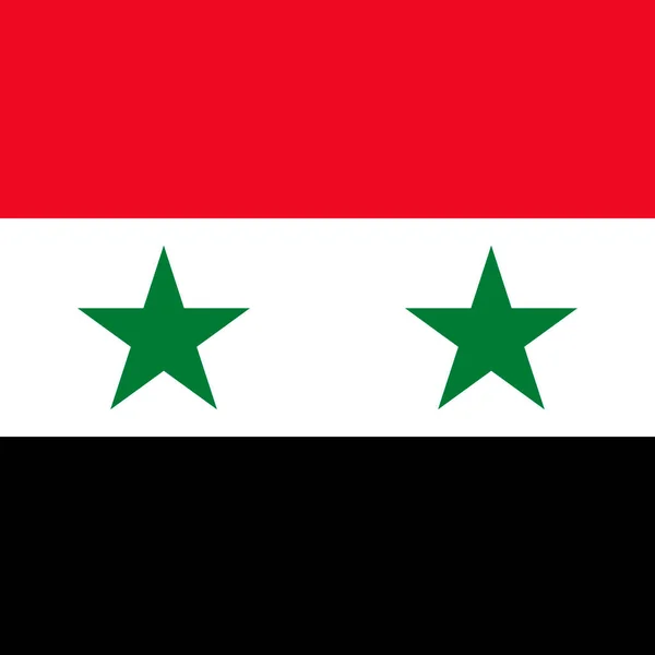 Syria Flag Official Colors Vector Illustration — Archivo Imágenes Vectoriales