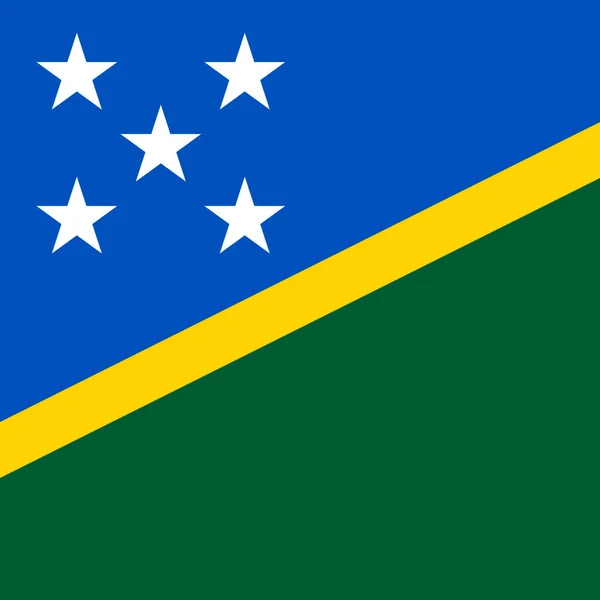 Bandiera Delle Isole Salomone Colori Ufficiali Illustrazione Vettoriale — Vettoriale Stock