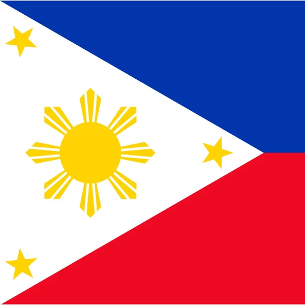 Flagge Der Philippinen Offizielle Farben Vektorillustration — Stockvektor
