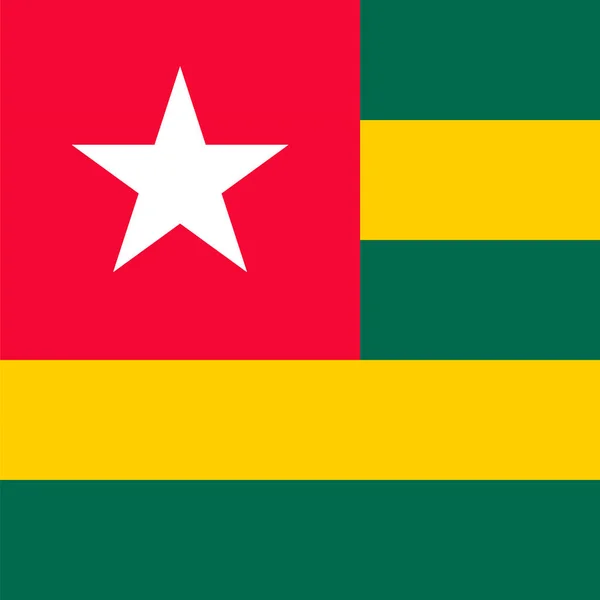 Togo Flag Official Colors Vector Illustration — Image vectorielle