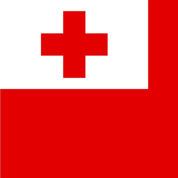 Tonga Flag Official Colors Vector Illustration — Vector de stock