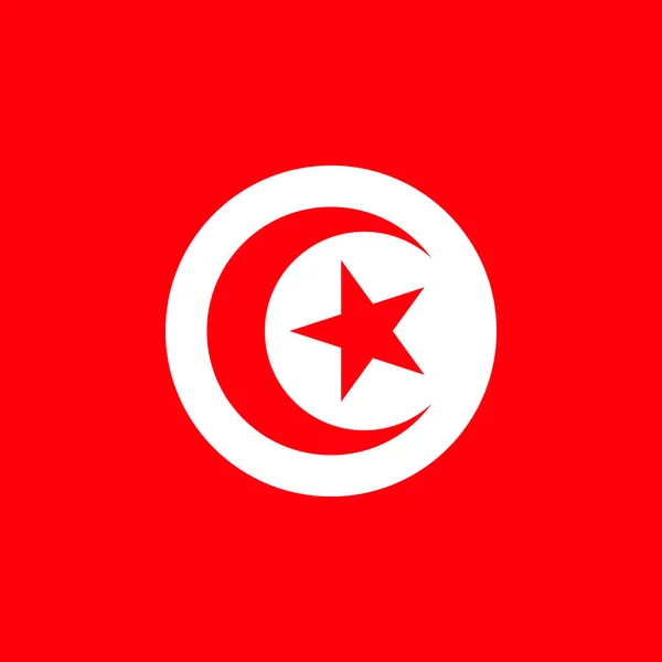 Tunisia Flag Official Colors Vector Illustration — ストックベクタ