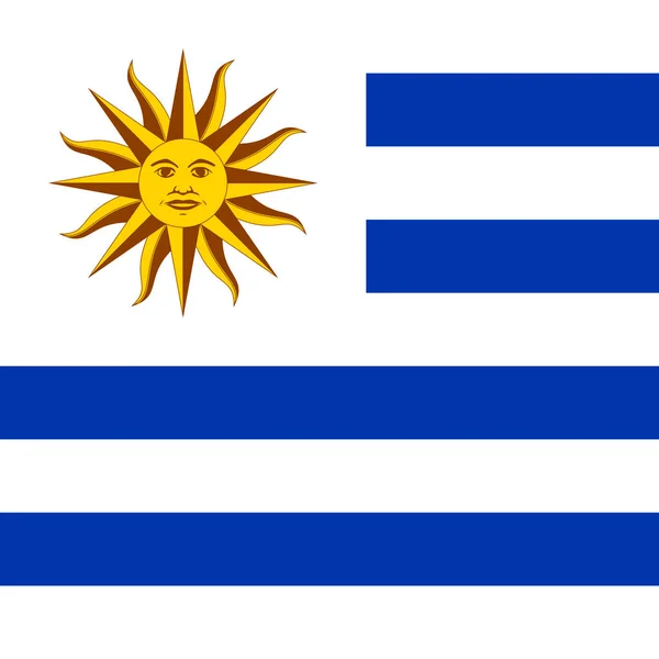 Uruguay Flag Official Colors Vector Illustration — Stock vektor