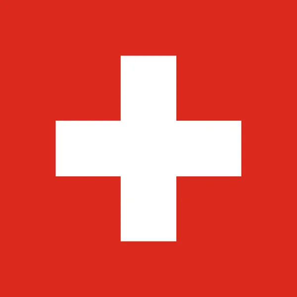 Suíça Bandeira Cores Oficiais Ilustração Vetorial — Vetor de Stock