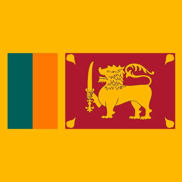 Sri Lanka Flag Official Colors Vector Illustration — Stock vektor