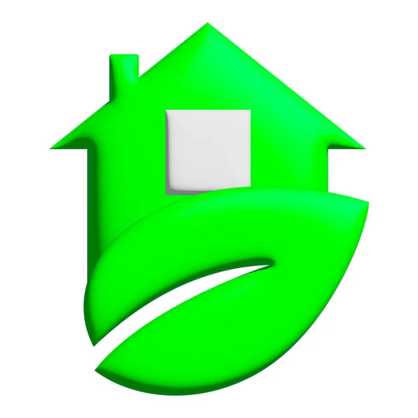 Eco Домашний Шаблон Логотипа Векторной Иконки Плоский Дизайн — стоковый вектор