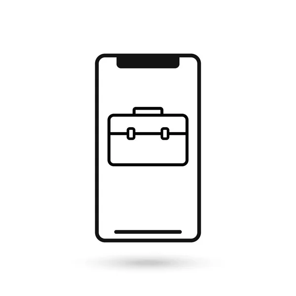 Flaches Design Für Mobiltelefone Mit Business Case Symbol — Stockvektor