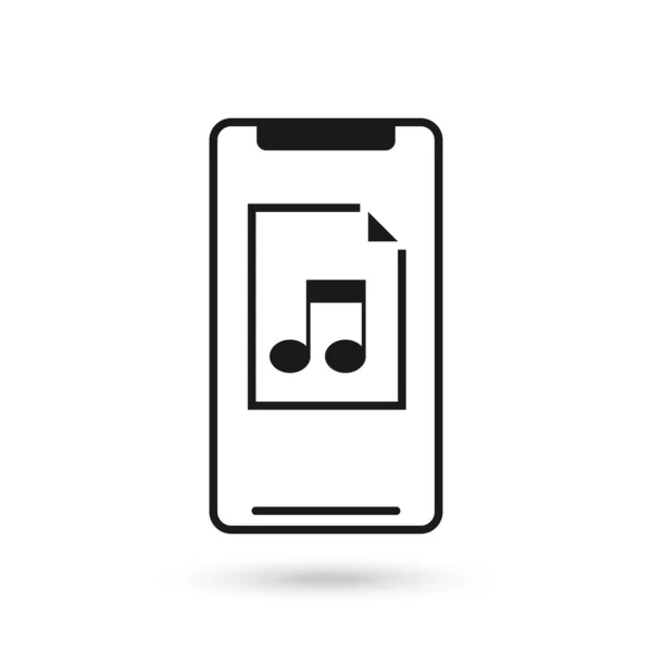 Mobile Phone Flat Design Audio File Sign — Stock Vector