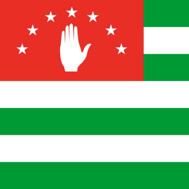 Republic of Abkhazia flag, official colors . Vector illustration.