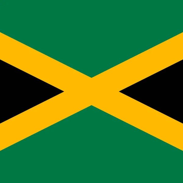 Jamaica Flag Official Colors Vector Illustration — ストックベクタ