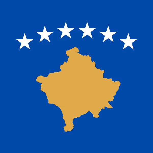 Kosovo Flag Official Colors Vector Illustration —  Vetores de Stock