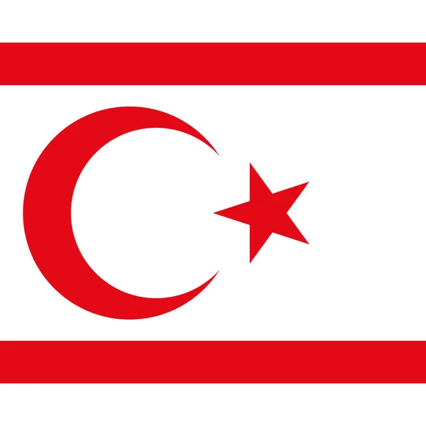 Turkish Republic Northern Cyprus Flag Official Colors Vector Illustration — Stockvector