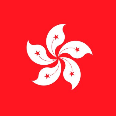 Hong Kong flag, official colors. Vector illustration.