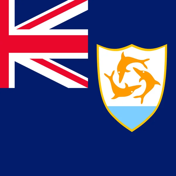 Anguilla Flag Official Colors Vector Illustration — Archivo Imágenes Vectoriales