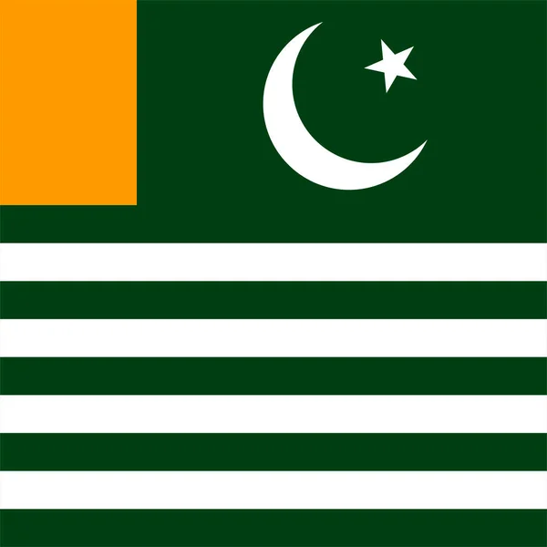 Azad Kashmir Flag Official Colors Vector Illustration — 스톡 벡터