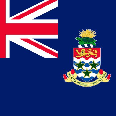 Cayman Adaları bayrağı, resmi renkler. Vektör illüstrasyonu.