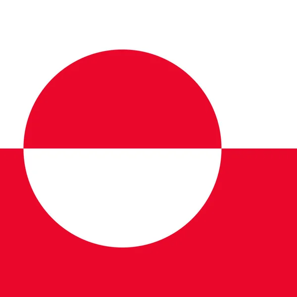 Greenland Flag Official Colors Vector Illustration — Archivo Imágenes Vectoriales