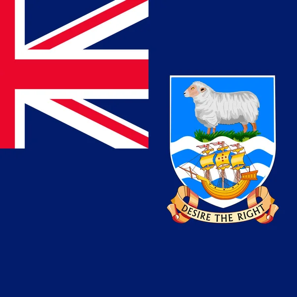 Falklandeilanden Vlag Officiële Kleuren Vectorillustratie — Stockvector