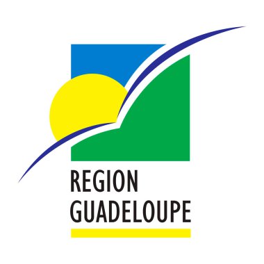 Guadeloupe bayrağı, resmi renkler. Vektör illüstrasyonu.