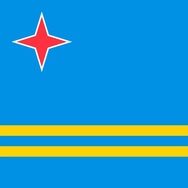 Drapeau Aruba Couleurs Officielles Illustration Vectorielle — Image vectorielle