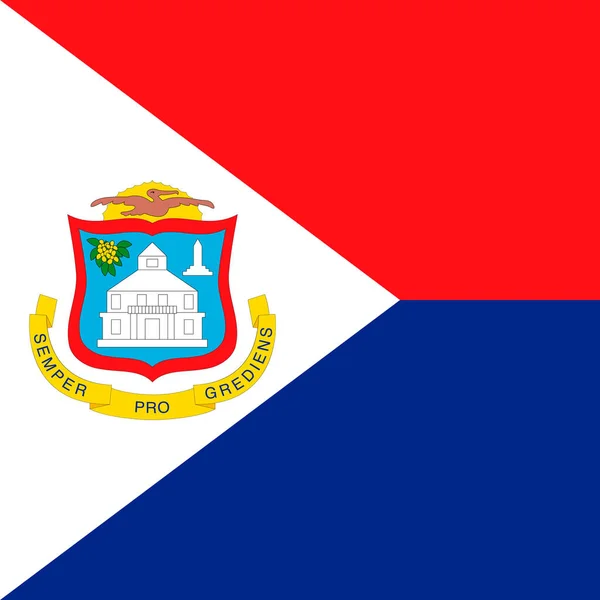 Sint Maarten Flag Official Colors Vector Illustration — Stok Vektör