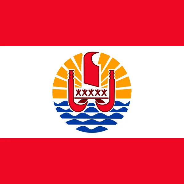 French Polynesia Flag Official Colors Vector Illustration — Vector de stock