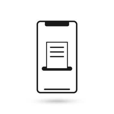 Yazar yazar kasası olan cep telefonu düz tasarımı.