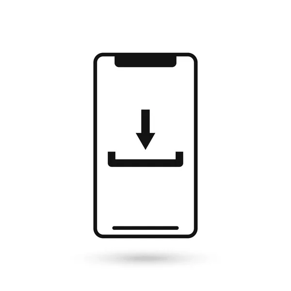 Дизайн Мобільного Телефону Значком Піктограми Завантаження — стоковий вектор