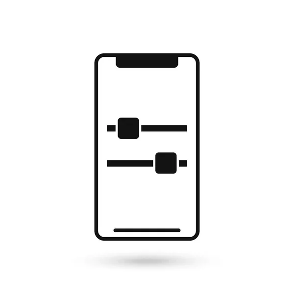 Mobiele Telefoon Plat Ontwerp Met Multimedia Instellingen Teken — Stockvector