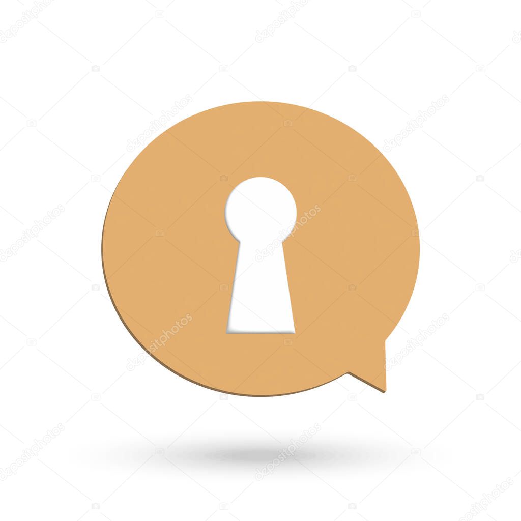 Encryption Message icon with padlock 3D flat style.