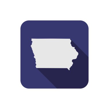 Uzun gölgeli Iowa devlet kare haritası