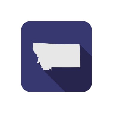 Montana eyaletinin uzun gölgeli kare haritası