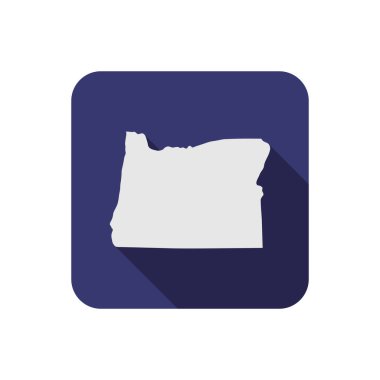 Oregon eyaletinin uzun gölgeli kare haritası