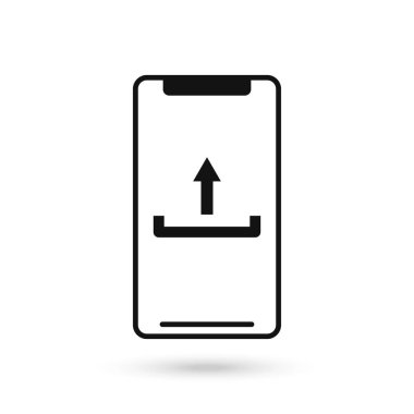 Gönderme simgesi işaretli cep telefonu düz tasarımı.