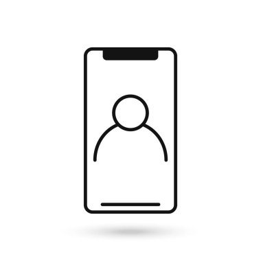 Kullanıcı avatar simgesiyle cep telefonu düz tasarımı.