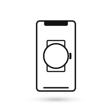 Saat işaretli cep telefonu düz tasarımı.