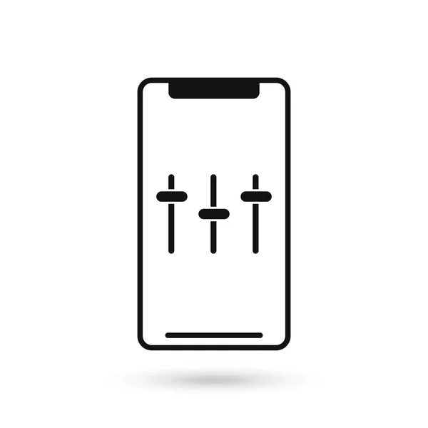Téléphone Portable Avec Icône Conception Plate Personnalisation — Image vectorielle