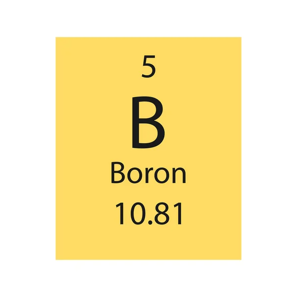 Boron Symbol Chemical Element Periodic Table Vector Illustration — Vetor de Stock