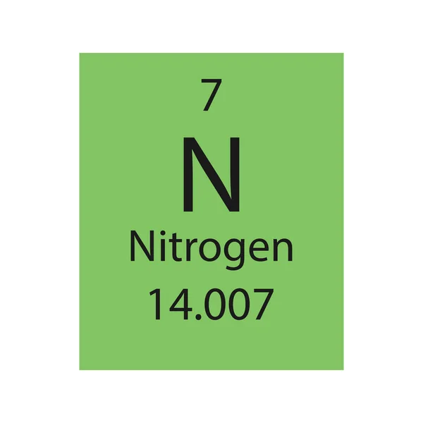 Nitrogén Szimbólum Periódusos Rendszer Kémiai Eleme Vektorillusztráció — Stock Vector