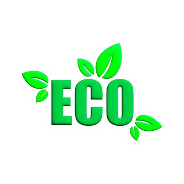 Eco friendly 3D icon green leaves