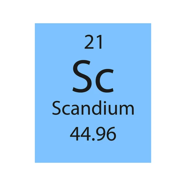 Scandium Symbol Chemical Element Periodic Table Vector Illustration — Archivo Imágenes Vectoriales
