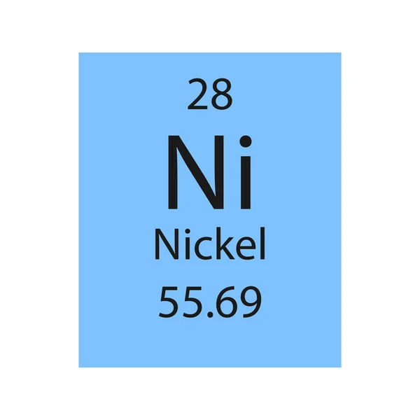 Nickel Symbol Chemical Element Periodic Table Vector Illustration — 스톡 벡터