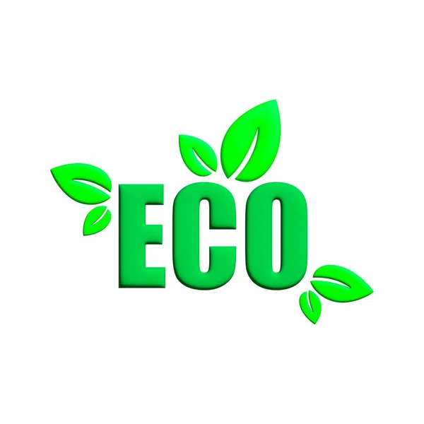 Eco Amigable Icono Hojas Verdes — Archivo Imágenes Vectoriales